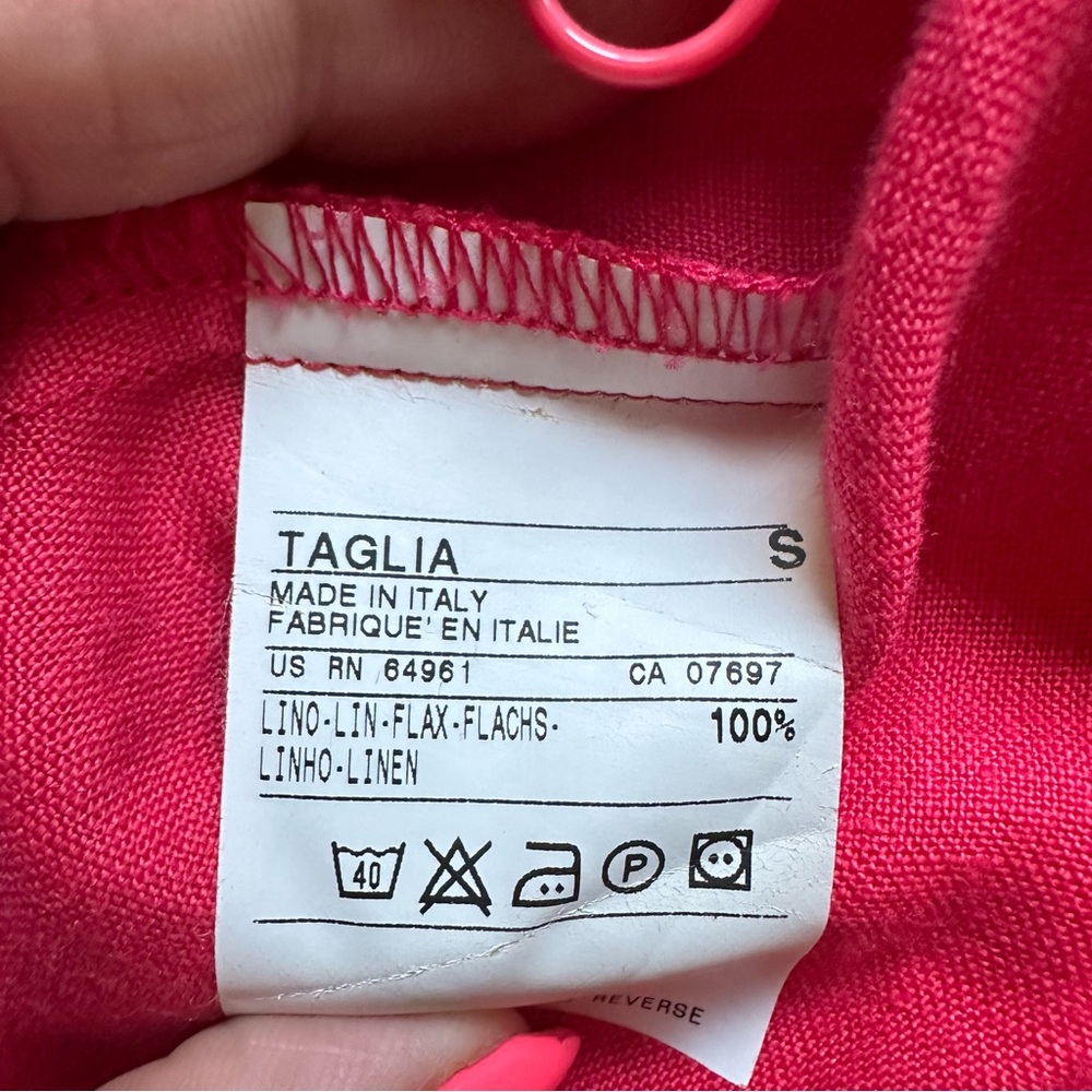 United Colors‎ of Benetton 100% Linen Spaghetti Strap Tank Dress Pink Size Small - Picture 4 of 4